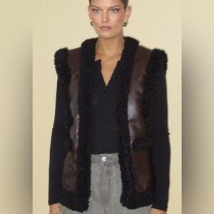 We WoreWhat Sherpa Vegan Leather Reversible Vest
